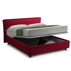 Letto Alla Francese Rosso Sfoderabile Contenitore, Dimensione Materasso 120x190 cm Made in Italy - Bronte