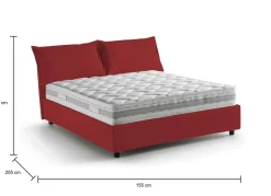 Letto alla francese sfoderabile rosso 155x205cm - Arden