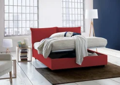 Letto alla francese sfoderabile rosso 155x205cm - Arden