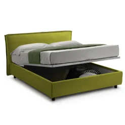 Letto Alla Francese Verde Sfoderabile Contenitore, Dimensione Materasso 120x190 cm Made in Italy - Bronte