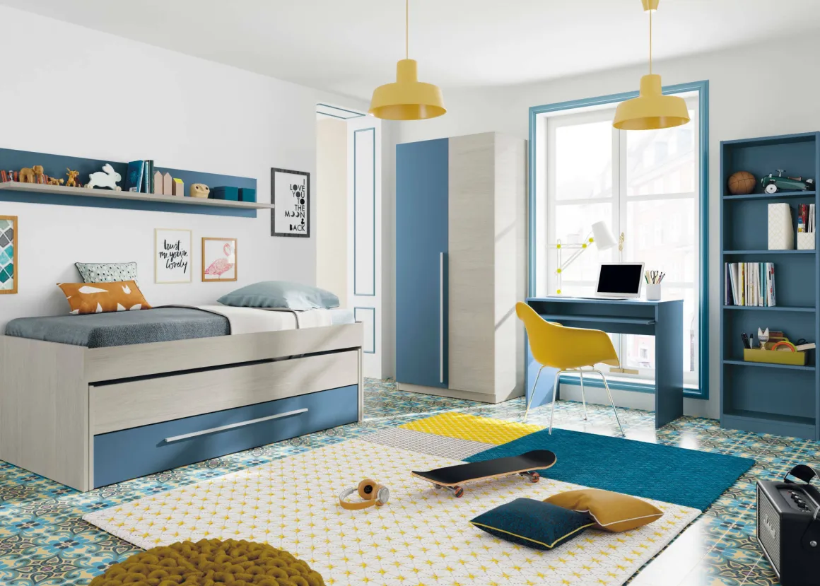 Letto bambini 199x96cm azzurro - Art