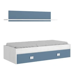 Cameretta|Camera Da Letto > Dmora Letto bambini 195x97cm bianco e blu - Aikiko Blu, Bianco