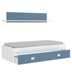 Cameretta|Camera Da Letto > Dmora Letto bambini 195x97cm bianco e blu - Aikiko Blu, Bianco