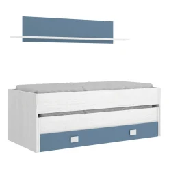 Cameretta|Camera Da Letto > Dmora Letto bambini 200x99cm bianco e blu - Arod Blu, Bianco
