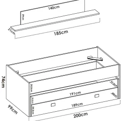 Cameretta|Camera Da Letto > Dmora Letto bambini 200x99cm bianco e blu - Arod Blu, Bianco