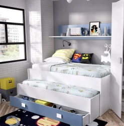 Cameretta|Camera Da Letto > Dmora Letto bambini 200x99cm bianco e blu - Arod Blu, Bianco