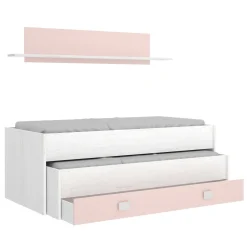 Letto bambini 200x99cm bianco e rosa - Arod