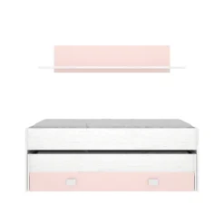 Letto bambini 200x99cm bianco e rosa - Arod