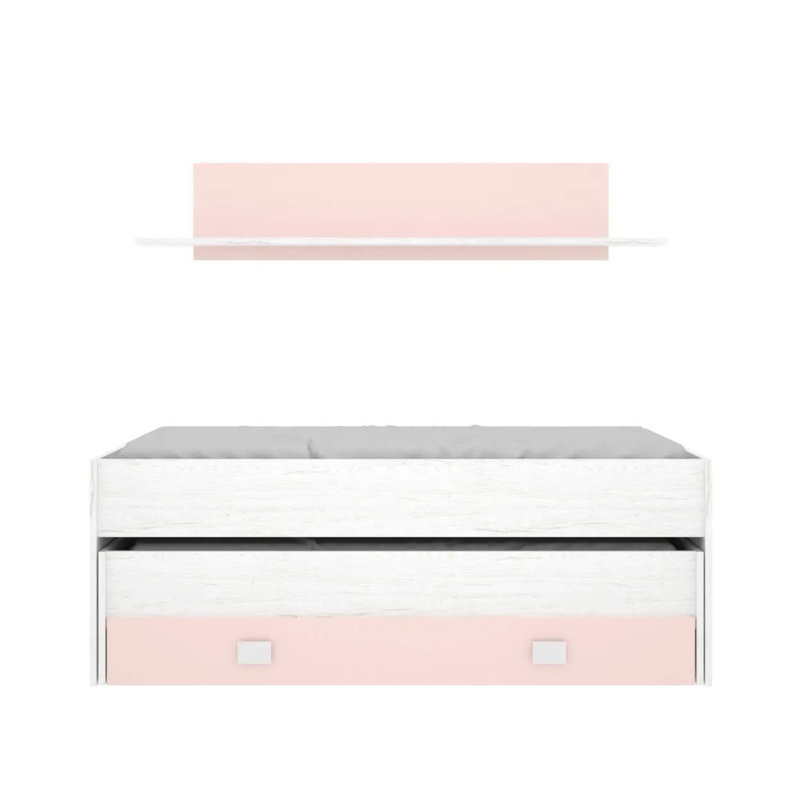 Letto bambini 200x99cm bianco e rosa - Arod