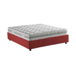 Letti Contenitore|Letti Alla Francese > Dmora Letto francese chic 155x215cm - Alaksir Rosso