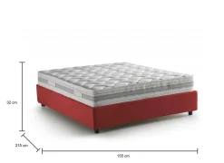 Letti Contenitore|Letti Alla Francese > Dmora Letto francese chic 155x215cm - Alaksir Rosso