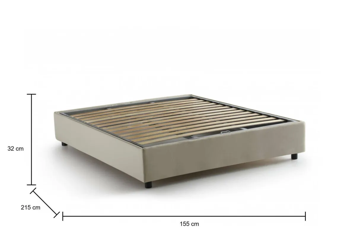 Letto francese classico beige 155x215cm - Arvic