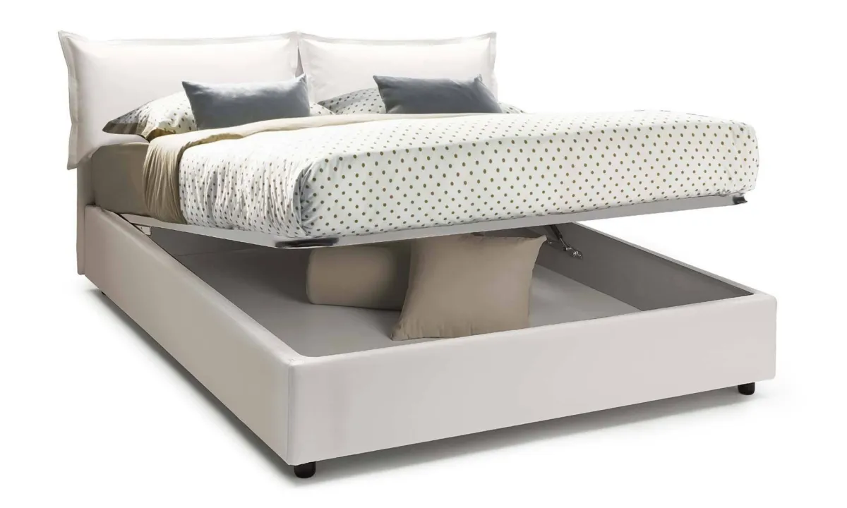 Letti Contenitore|Letti Alla Francese > Dmora Letto francese classico 155x215cm - Arry Bianco