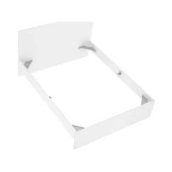 Letti Alla Francese > Dmora Letto francese comodo bianco e rovere 195x258cm - Zimella Marrone, Bianco Rovere