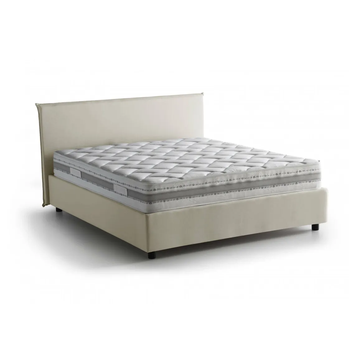 Letto francese contenitore beige 155x215cm - Aros
