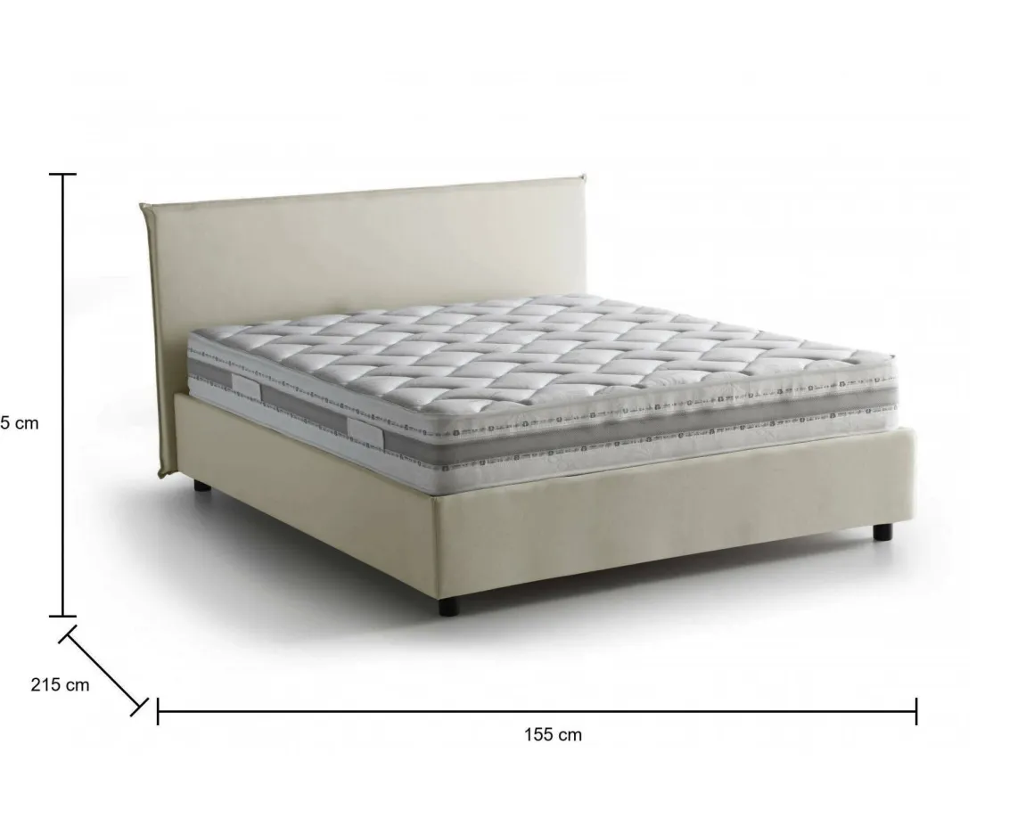 Letto francese contenitore beige 155x215cm - Aros