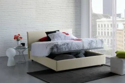 Letto francese contenitore beige 155x215cm - Aros