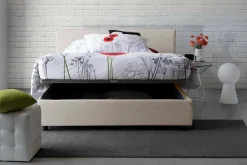 Letto francese contenitore beige 155x215cm - Aros