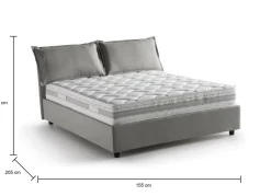 Letti Alla Francese|Camera Da Letto > Dmora Letto francese contenitore 155x205cm - Arden Grigio