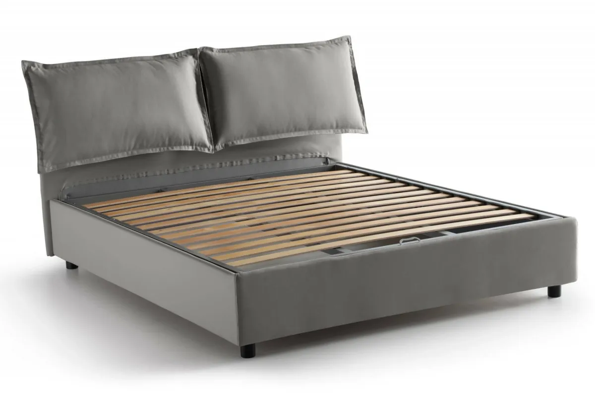 Letti Alla Francese|Camera Da Letto > Dmora Letto francese contenitore 155x205cm - Arden Grigio
