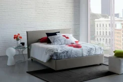 Letto francese contenitore grigio 155x215cm - Aros