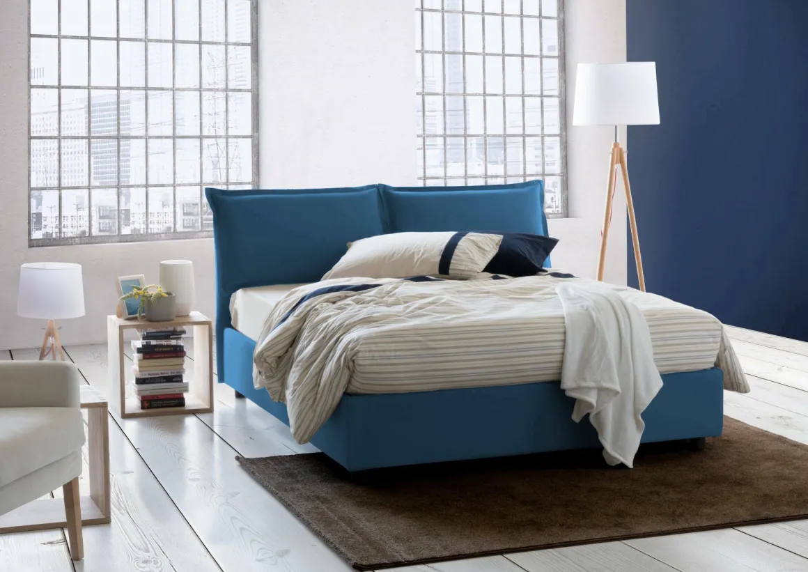 Letto francese design blu 155x215cm - Agalo