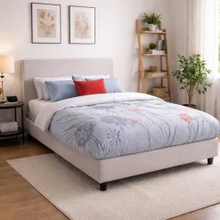 Letto francese imbottito bianco 155x205cm - Alion