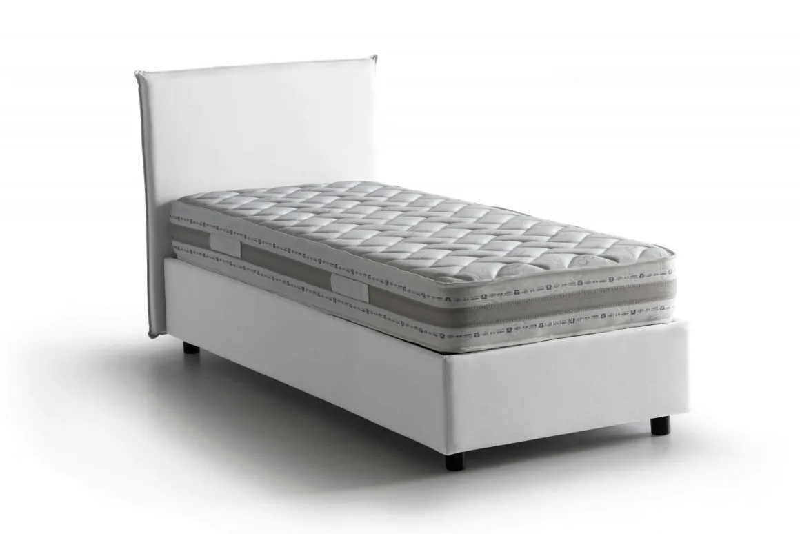 Letto francese imbottito bianco 155x205cm - Alion