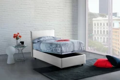 Letto francese imbottito bianco 155x205cm - Alion