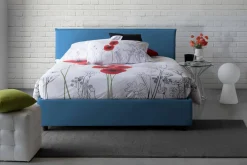 Letti Contenitore|Letti Alla Francese > Dmora Letto francese imbottito 155x215cm - Aros Blu