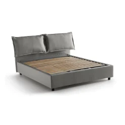 Letto francese imbottito grigio 155x205cm - Askari