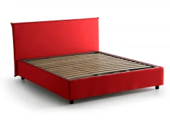 Letto francese imbottito rosso 155x205cm - Alion
