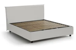 Letto francese in ecopelle bianco 155x205cm - Argain