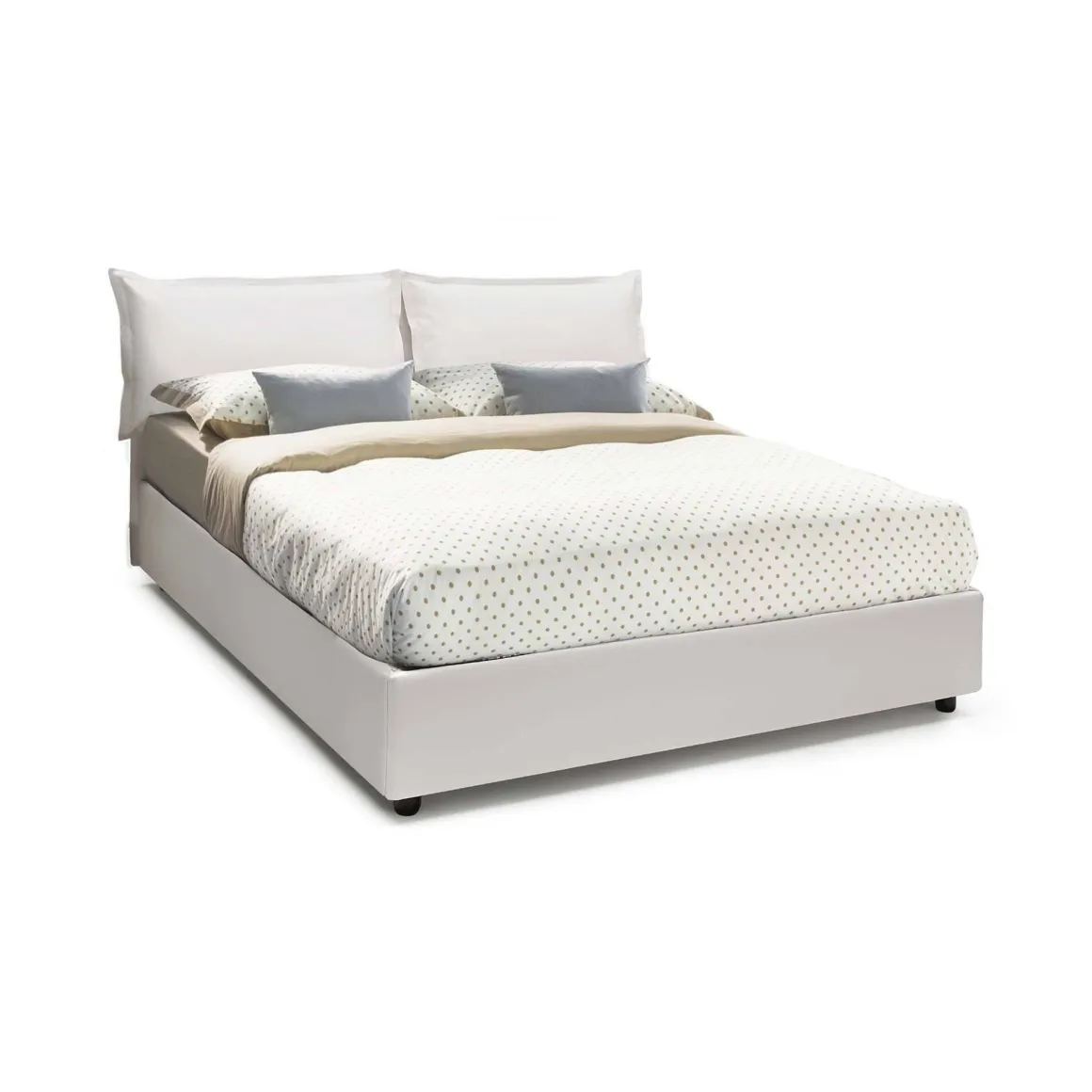 Letto francese in legno bianco 155x205cm - Amelh