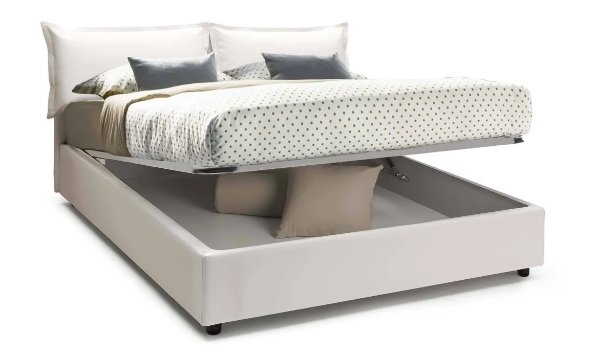 Letto francese in legno bianco 155x205cm - Amelh