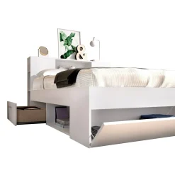 Letto francese in legno bianco 218x149cm - Conching