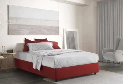 Letto francese in legno rosso 155x215cm - Arvic