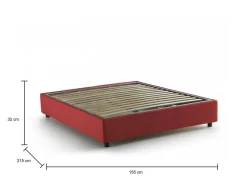 Letto francese in legno rosso 155x215cm - Arvic