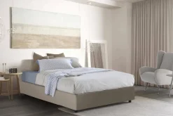 Letto francese in legno tortora 155x215cm - Osanna