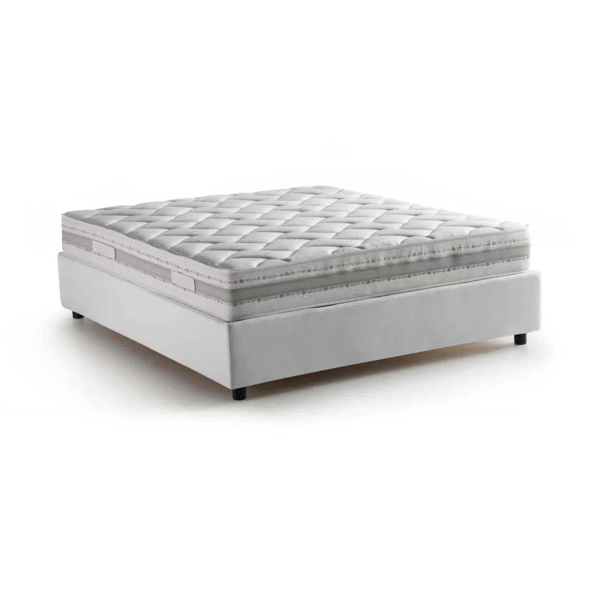 Letto francese in tessuto bianco 155x205cm - Arto