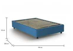 Letto francese in tessuto blu 155x205cm - Attilino
