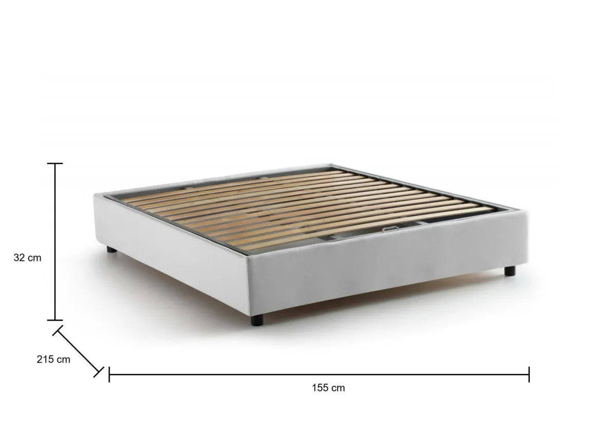 Letto francese minimal bianco 155x215cm - Arvic