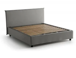 Letti Contenitore|Letti Alla Francese > Dmora Letto francese minimal 155x205cm - Alion Grigio