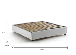 Letti Contenitore|Letti Alla Francese > Dmora Letto francese moderno 155x205cm - Attilino Bianco