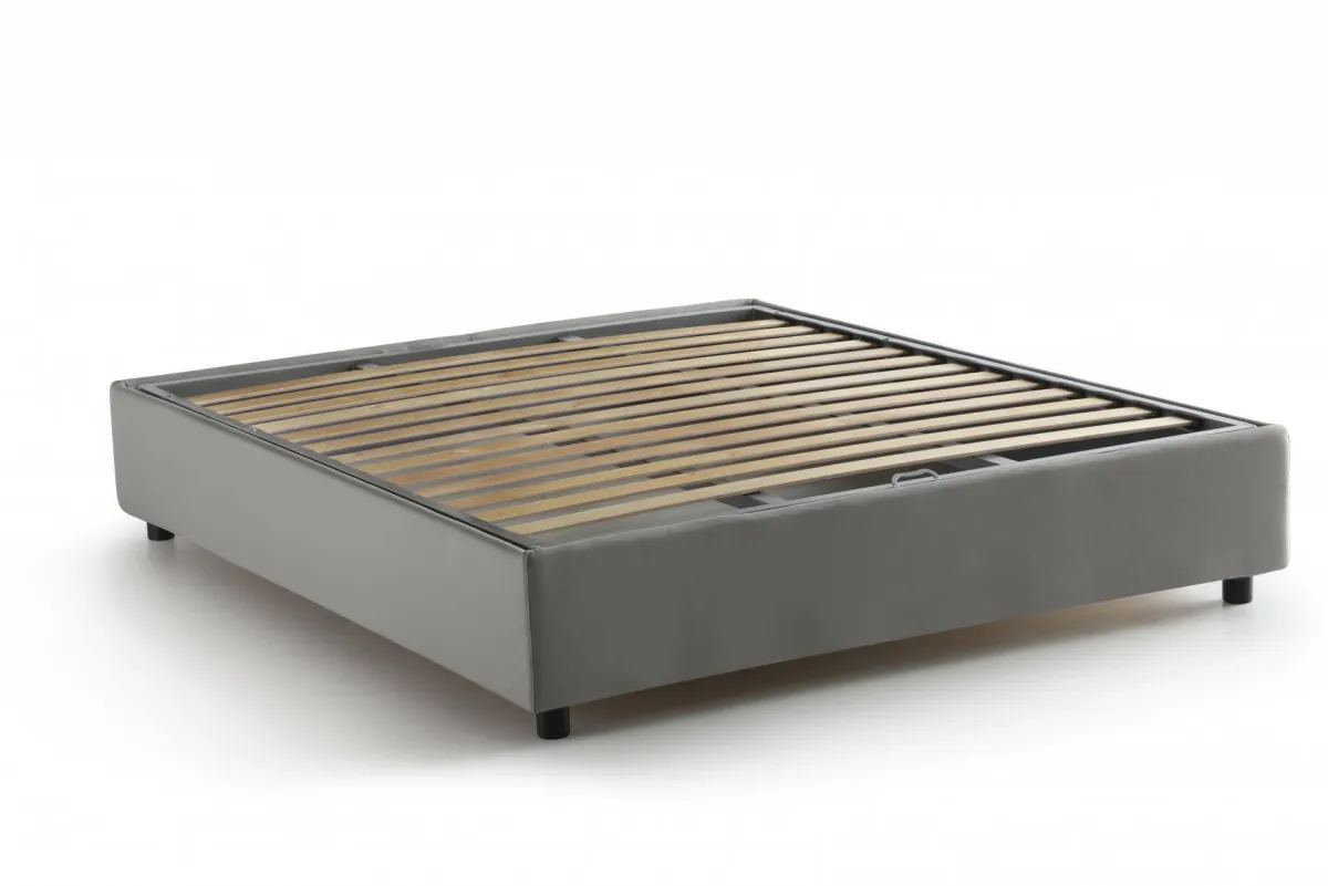 Letti Contenitore|Letti Alla Francese > Dmora Letto francese per ospiti 155x205cm - Attilino Grigio