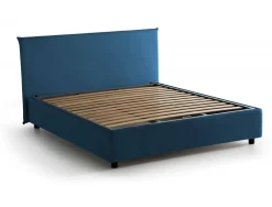 Letti Contenitore|Letti Alla Francese > Dmora Letto francese salvaspazio 155x205cm - Alion Blu