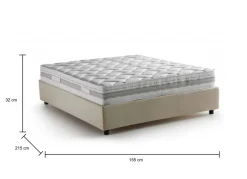 Letti Contenitore|Letti Alla Francese > Dmora Letto francese sfoderabile 155x215cm - Alaksir Beige