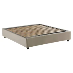 Letti Contenitore|Letti Alla Francese > Dmora Letto francese sfoderabile 155x215cm - Alaksir Beige