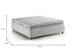 Letti Contenitore|Letti Alla Francese > Dmora Letto francese sfoderabile 155x205cm - Arto Blu
