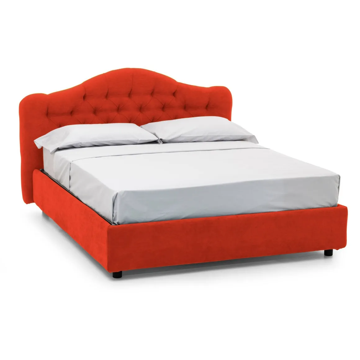 Letti Matrimoniali|Letti Contenitore > Dmora Letto Matrimoniale Materasso Incluso Sfoderabile, Contenitore Made in Italy - Allik Arancione